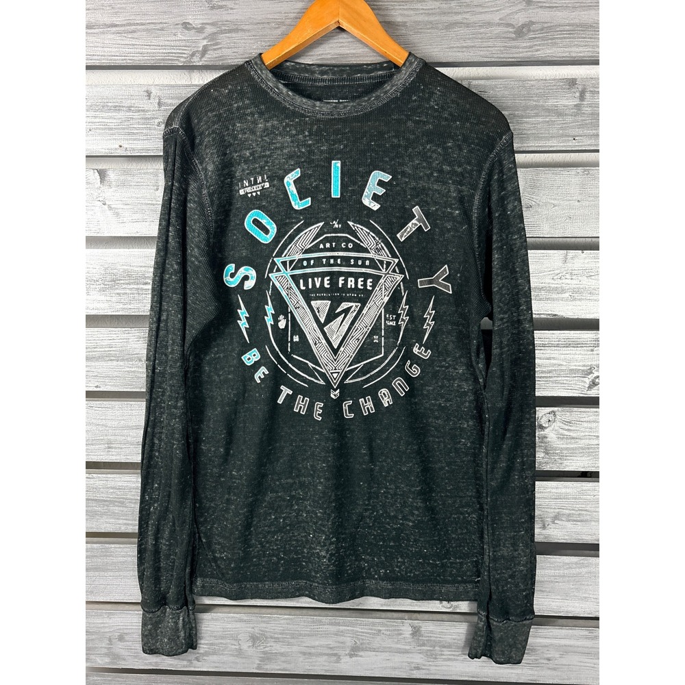 Society by Buckles Mens L/M Thin Stretch Thermal Long Sleeve Graphic Shirt